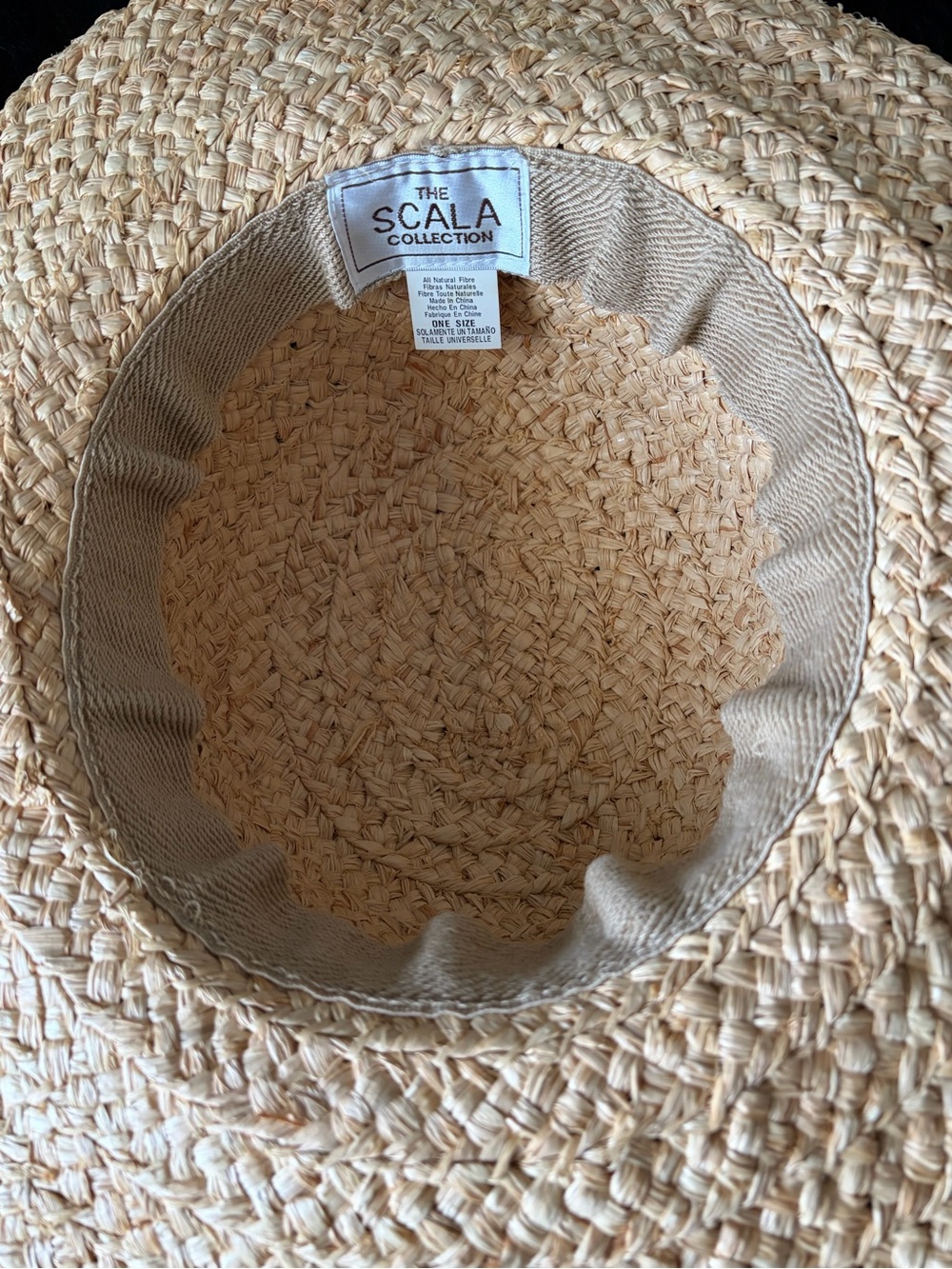 Scala Natural Raffia Straw Sun Hat with Tassel and Bead Detail - Picture 2 of 5